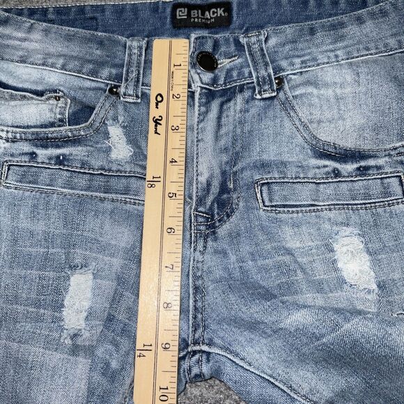 CJ BLACK Premium Jeans Mens Size 28 Blue Denim Skinny Flex Zipper Accents Moto - Picture 8 of 13